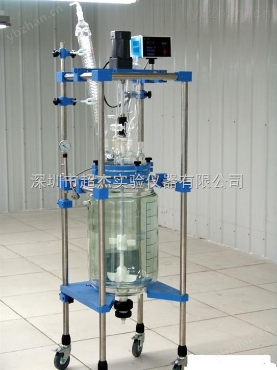 100L广州双层玻璃反应釜格